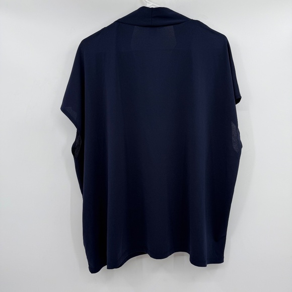 HM Top Women XXL Blue V Neck Cap Sleeve Office Career Rayon Lightweight Casual - Picture 3 of 8